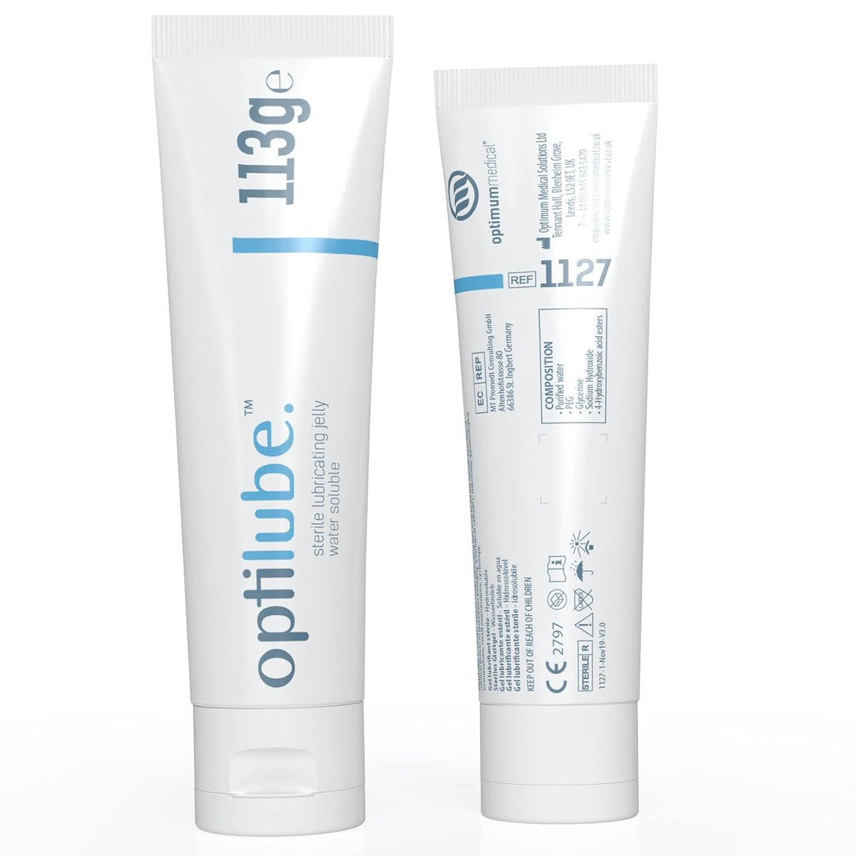 OptiLube Tubes - Sterile Lubricating Jelly for Insertion of Medical Devices in 5g, 42g, 82g, and 113g Tubes, Water Soluble Lubricant with Easy-to-Use Flip Cap (5g x 48)