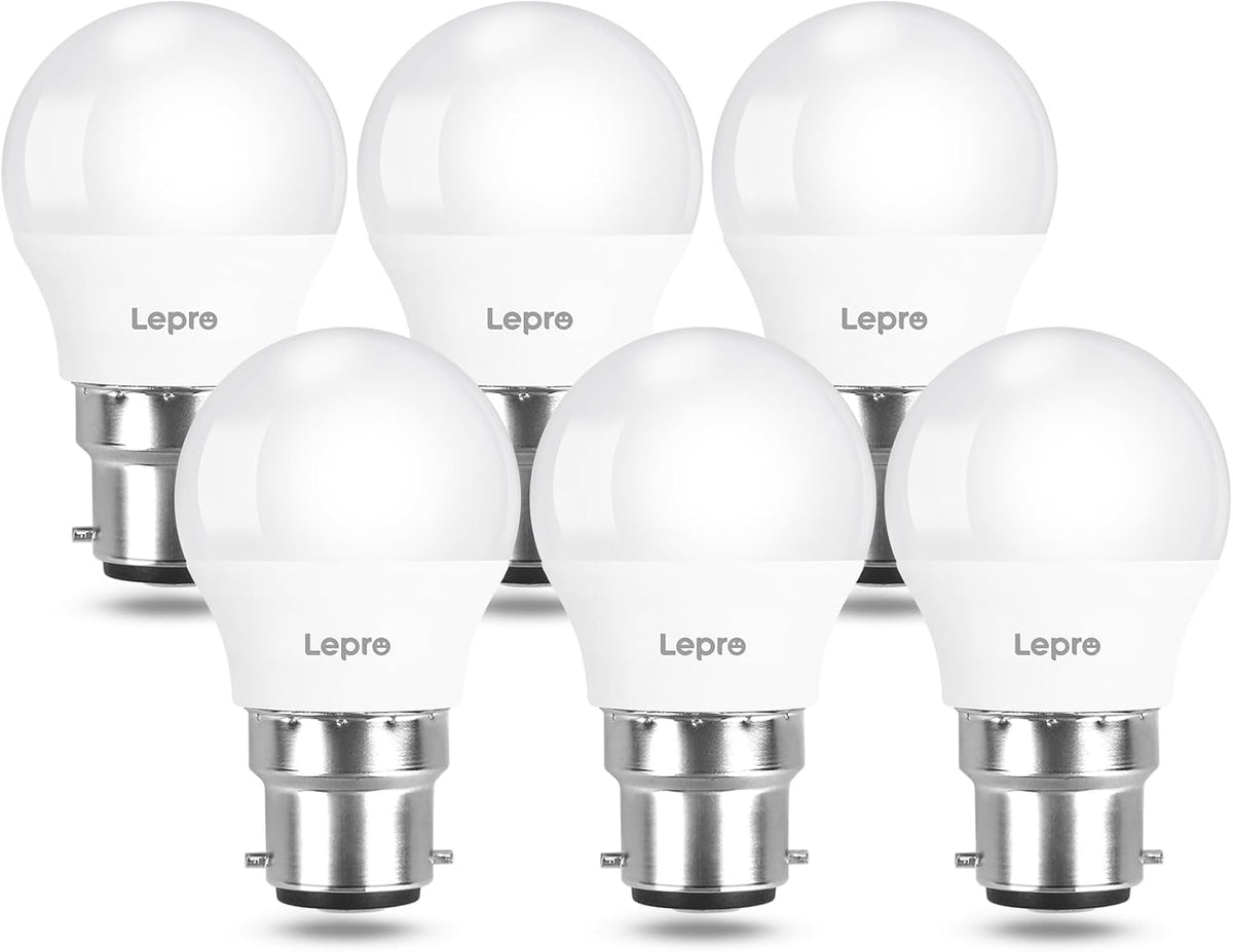 Lepro G45 Bayonet Light Bulb, 4.9W=40W, Warm White 2700K, 470lm, Pack of 6
