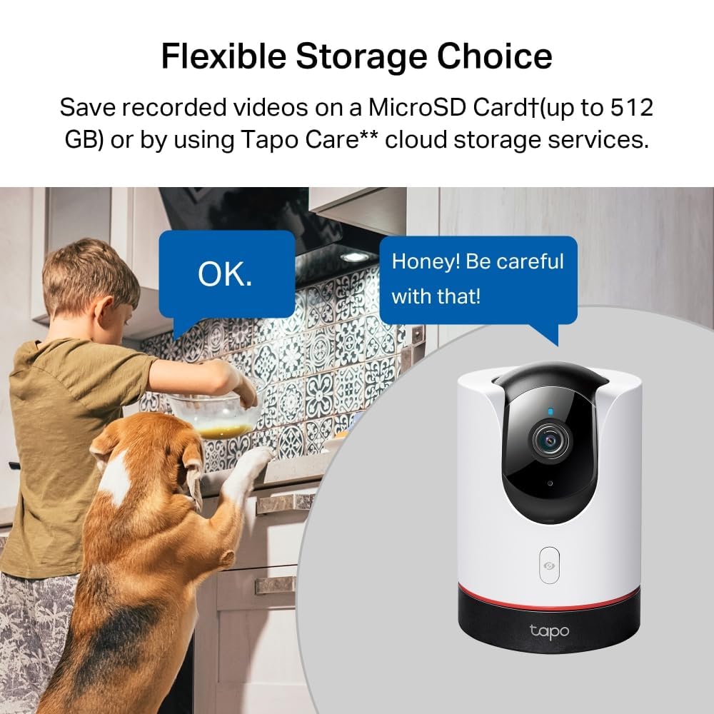 Tapo C210 2K 3MP Pan/Tilt Indoor Security Camera Pet Camera House Security