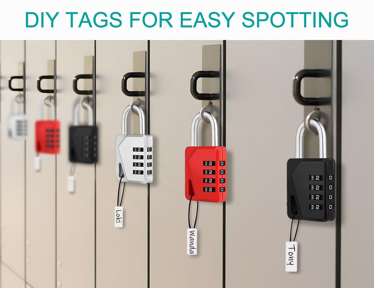 ZHEGE Combination Padlock, 4 Digit Coded Padlock (Sky Blue)