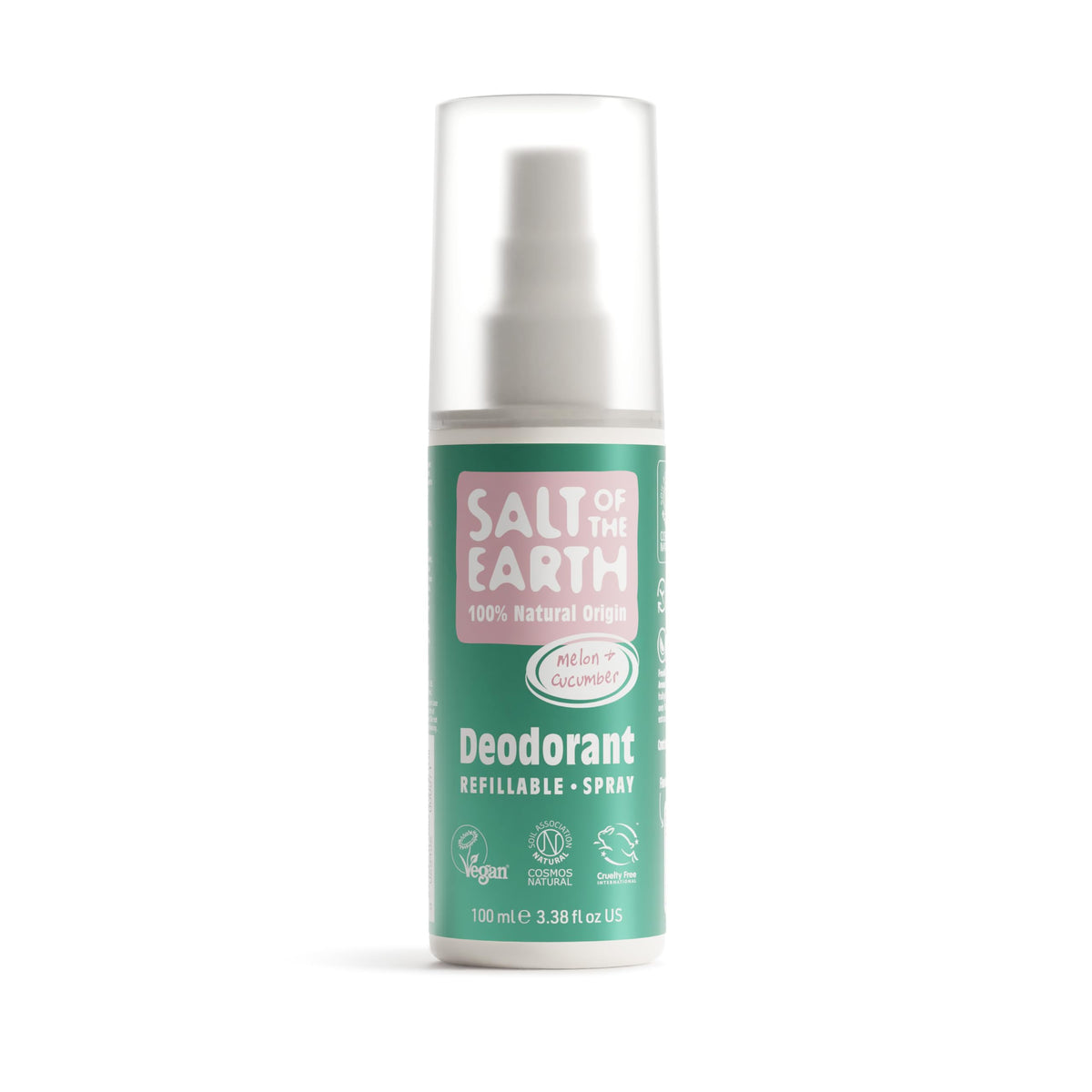 Salt of the Earth – Refillable Natural Deodorant Spray (3 Pack) – 100% Natural Origin Ingredients - Vegan, Long Lasting Protection – Suitable For Women, Men & Kids - 300ml (Unscented)
