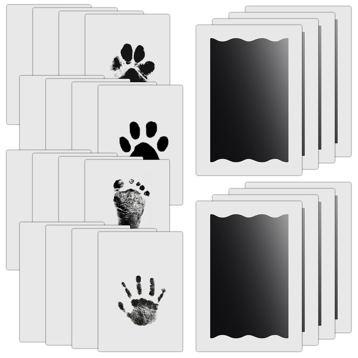 Nabance Baby Hand and Footprint Kit, 3 Inkless Print Pads, 6 Imprint Cards