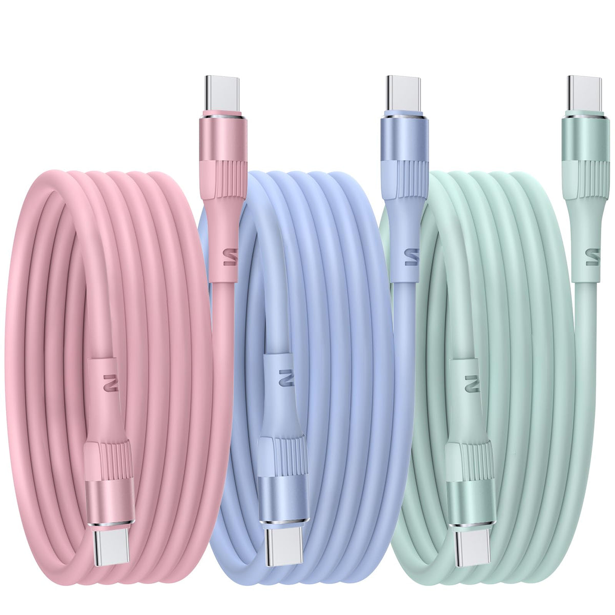 Nebite USB C Charger Cable 60W 6FT, 3 PACK USB C to USB C Charger Cable