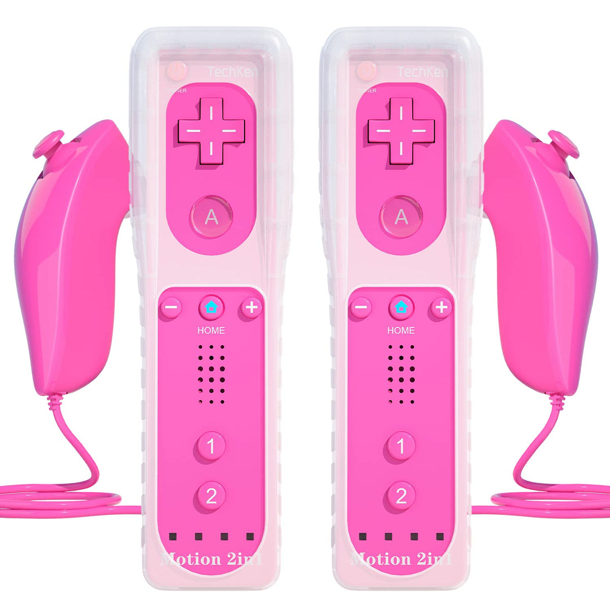 TechKen 2-Pack Wii Remote Plus with Built-in MotionPlus gyroscope, Compatible with all original Wii Remote accessories, Wii Controller for Wii/Wii U