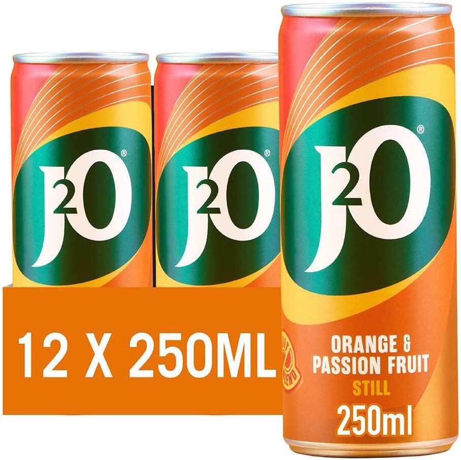J2O Orange & Passionfruit Juice Blend | 250ml Can | 12 Pack