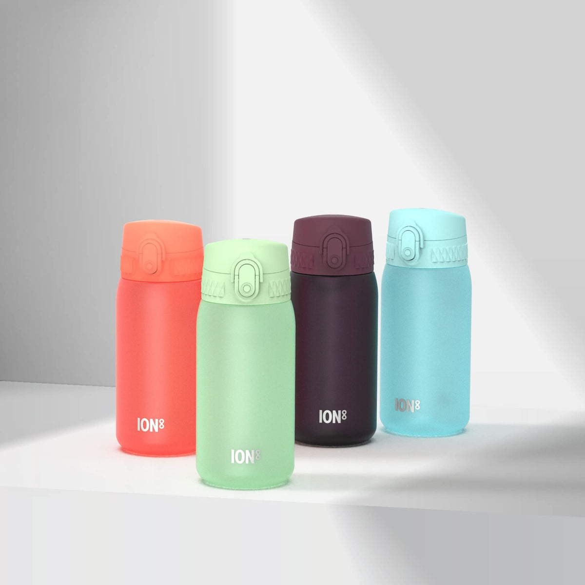 ION8 Kids Water Bottle, 350 ml/12 oz, Leak Proof, Easy to Open, Secure Lock, Dishwasher Safe, Carry Handle, Hygienic Flip Cover, Easy Clean, Odour Free, Rose Pink