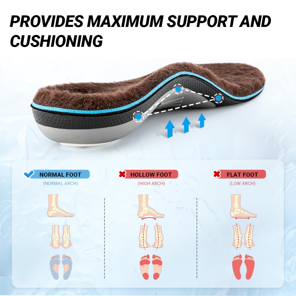 VALsole Orthotic Insole,Arch SupportFor Insole,Plantar FasciitisInsole,for OverPronation,Flat Feet,Metatarsalgia,Heel Pain, Insoles for Men and Women,Blue (UK 13-31cm, Blue-V227) (Pack of 2)