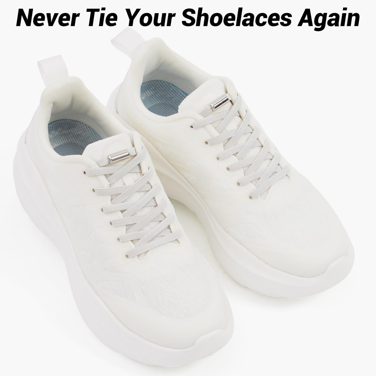 Handshop 2 Pairs Elastic Laces, No Tie Shoelaces for Trainers