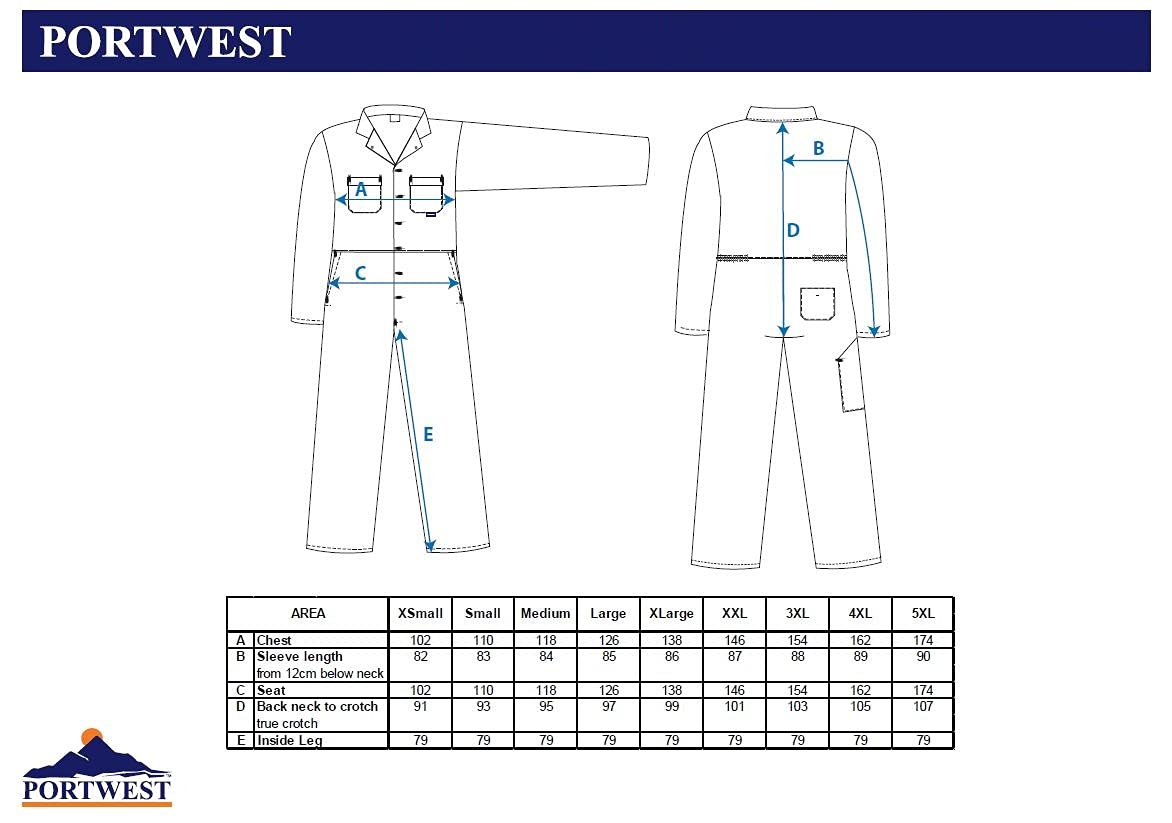 Portwest Euro Work Men's Polycotton Men's Polycotton Coverall
