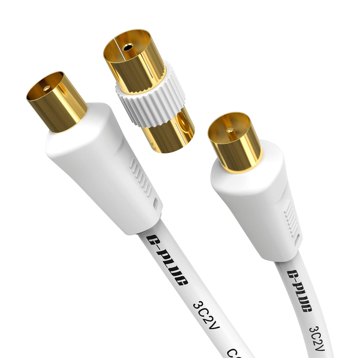 G-PLUG 2m TV Aerial Cable, Coaxial Cable for Freeview, Sky Box and Freesat