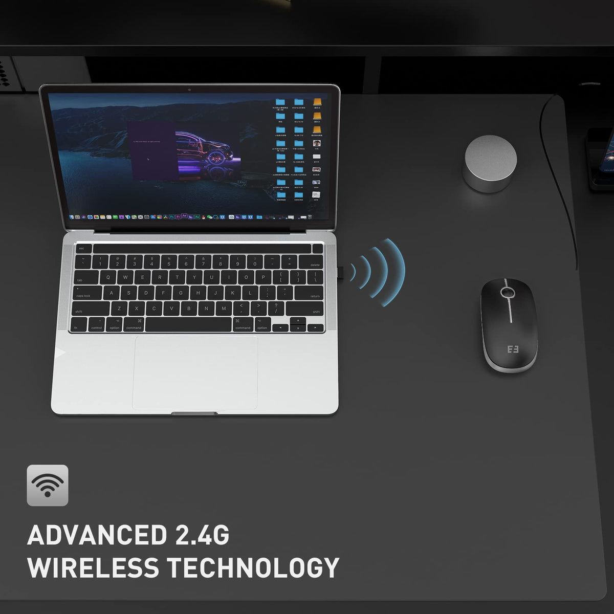 Seenda Wireless Mouse, Silent with 2.4G USB Receiver, Black