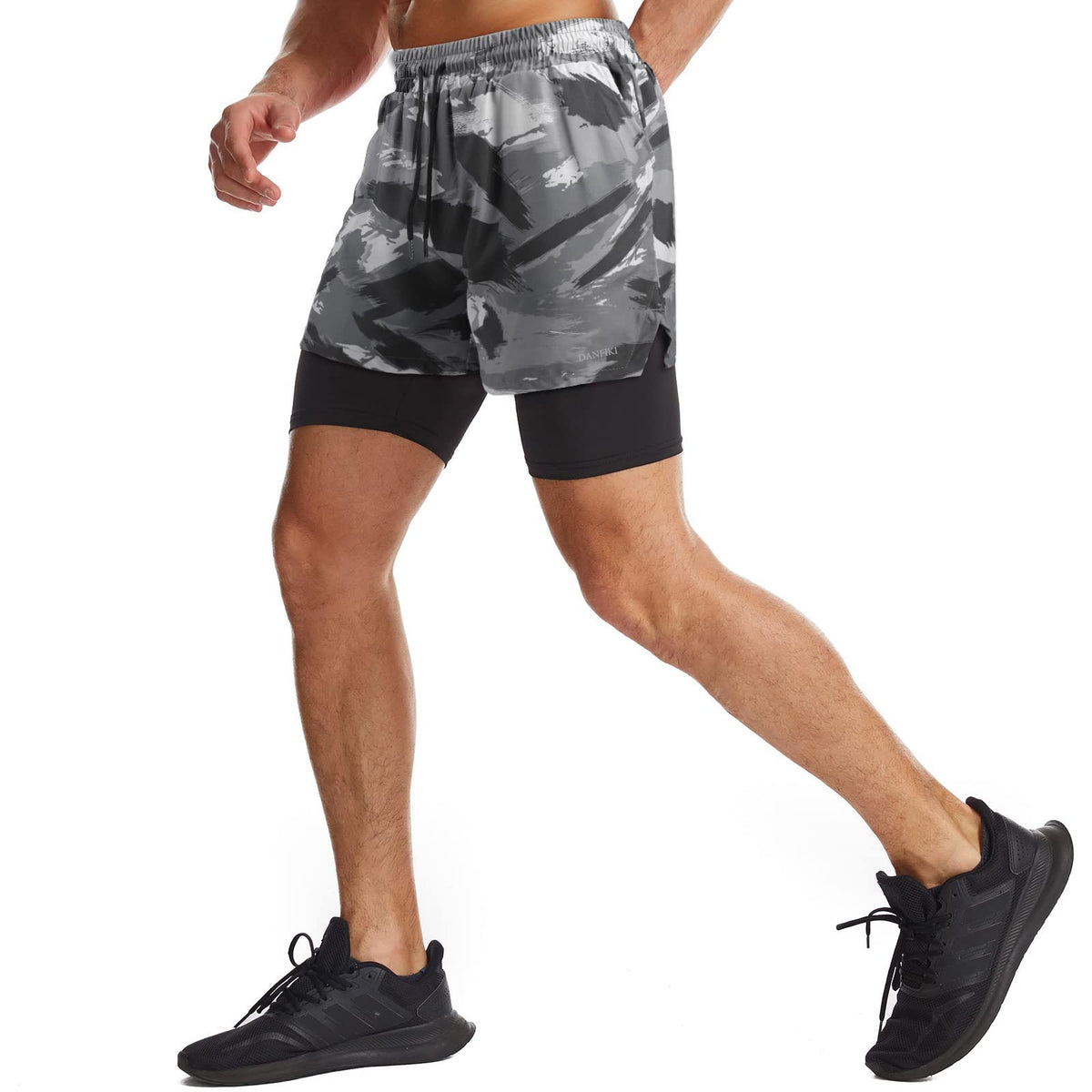 Mens Running Shorts Men's Gym Sports Short 2 in 1 with Phone Pocket Lightweight Quick Drying