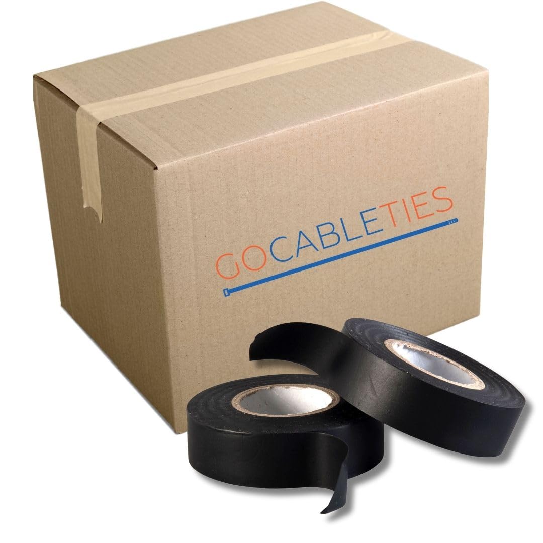 Gocableties Grey Electrical Tape, 19mm x 20m, Strong Self-Adhesive PVC Insulation Tape for Insulating, Repairing and Protecting Electrical Wires, 2 Rolls