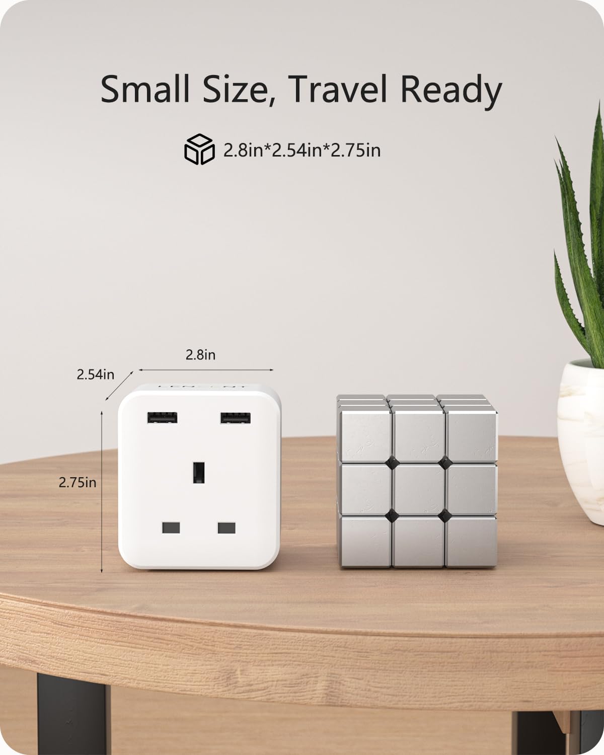 LENCENT Multi Plug Extension with 2 USB, 3 Way 3 Plugs Socket Adapter