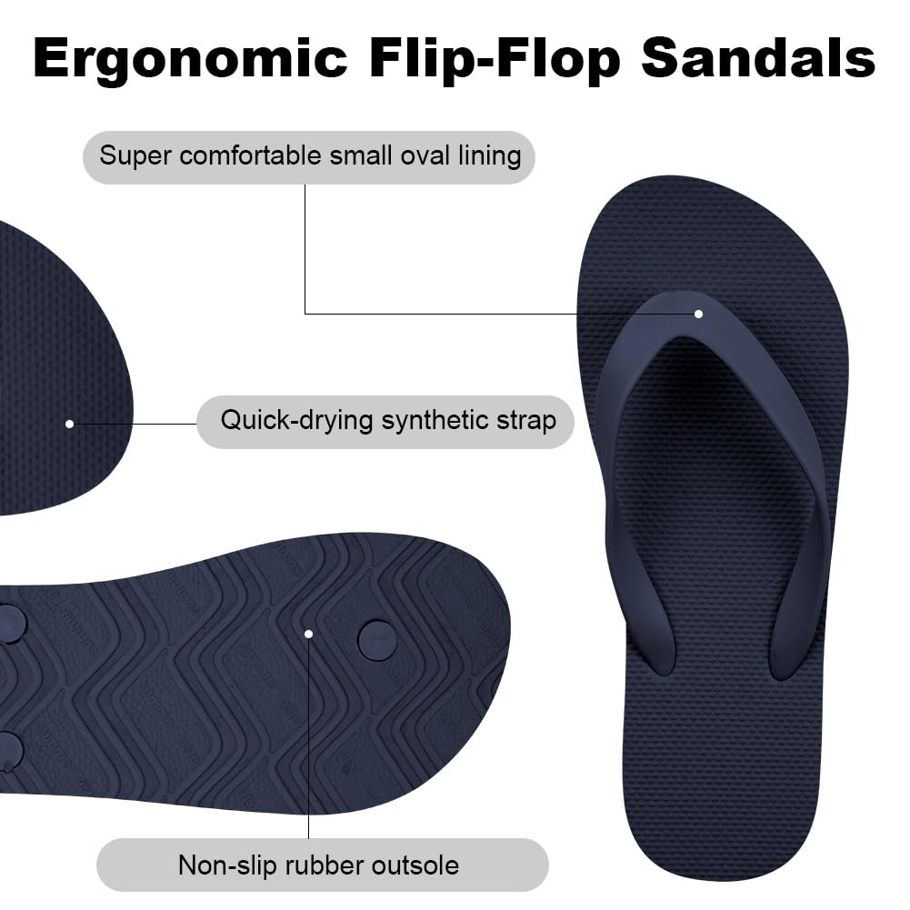 Aomig Unisex Flip Flops Ladies Girls Mens Flatform Beach Flip-Flop Slim Rubber Flip Flops Women's Yoga Mat Comfortable Beach Platform Sandals Slip-Resistant Flat Flip Flops