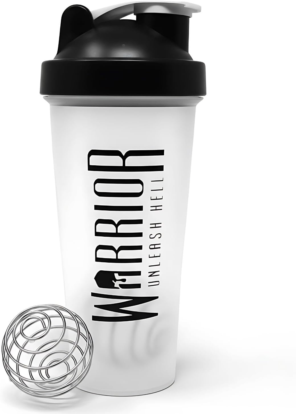 Warrior Protein Shaker Bottle 600ml with Wire Mixball Protein Shake Mixer