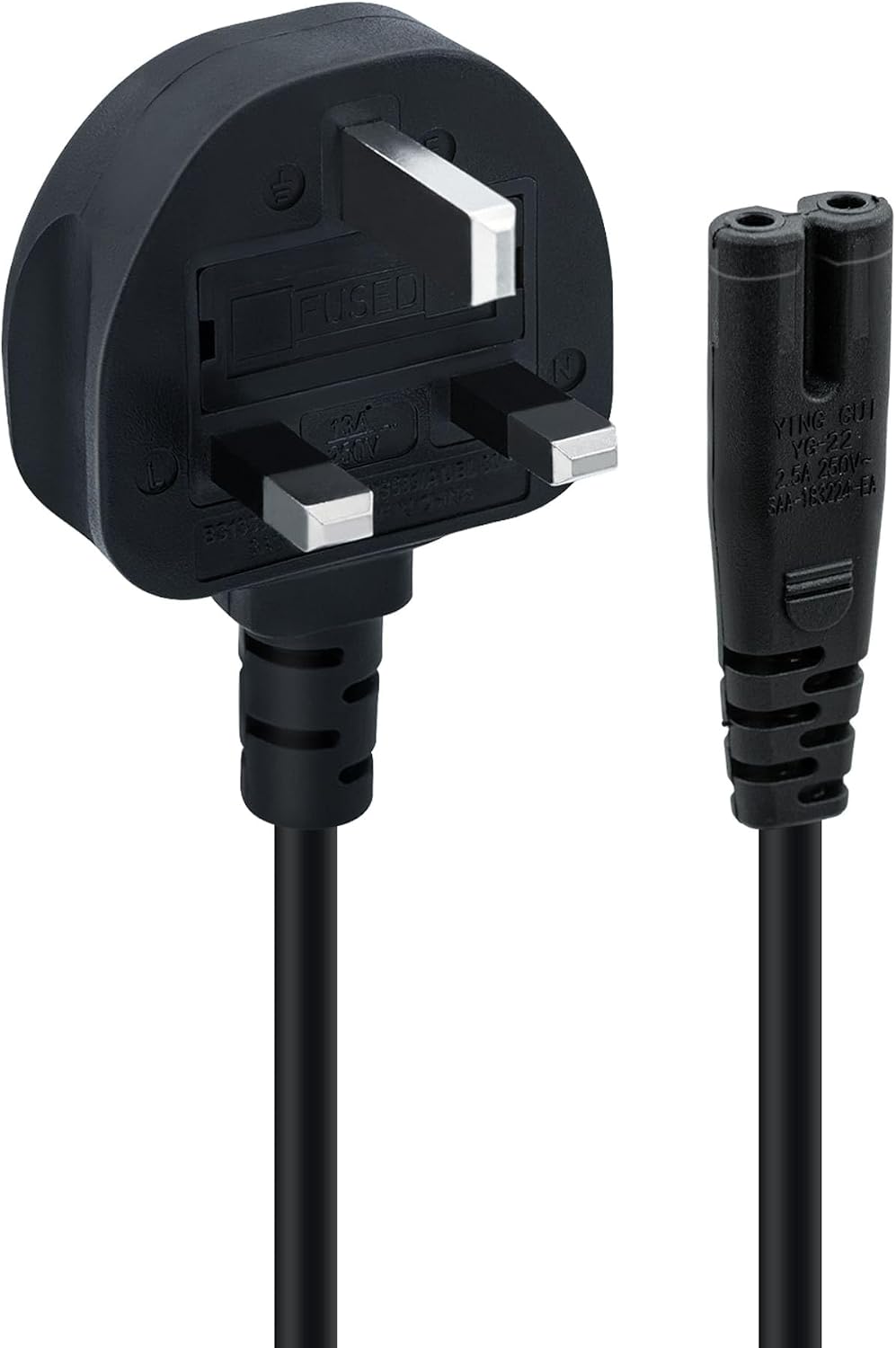 Mcbazel 3M UK Power Cable (IEC320C7 to BS 1363) C7 Figure 8 Power Lead,PS4 Power Cable,Kettle Lead/Power Cord compatible with Samsung LG Philips Toshiba TV/Printer/PS4/PS3/PS5