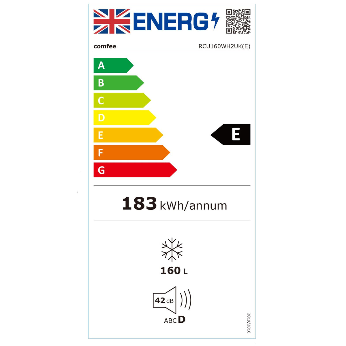 COMFEE' 60L Under Counter Freezer, 4-Star Freezing, RCU60WH2(E)