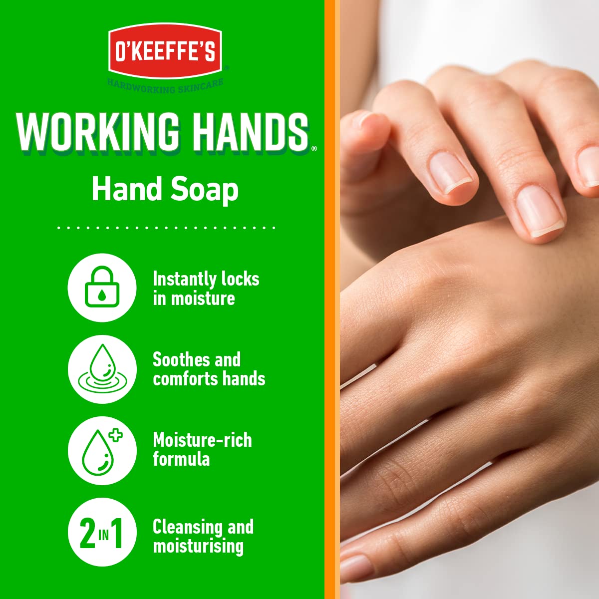 O'Keeffe's Working Hands, 96 g Jar 2 Pack - Hand Cream for Extremely Dry, Cracked Hands | Instantly Increases Moisture Content, Forms a Protective Layer and Prevents Moisture Loss
