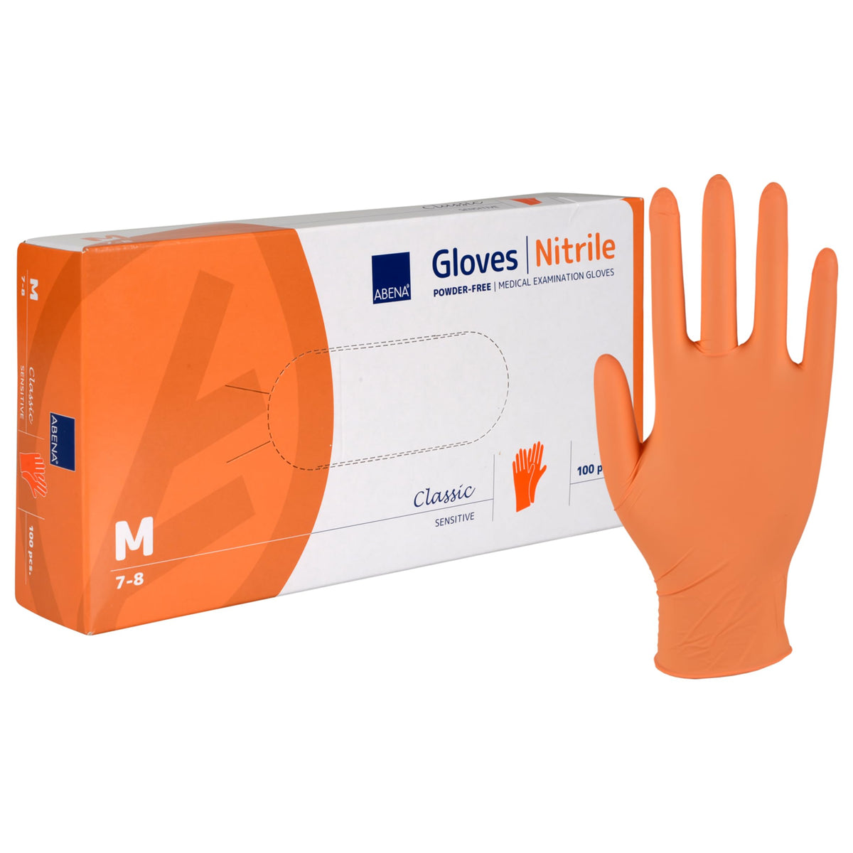 ABENA Pink Disposable Nitrile Gloves, Large, Pack of 100, Powder Free, Latex Free, Examination Gloves for Cleaning, Food Prep, Beauty, Medical & Hygiene, Strong Single Use Protective Gloves