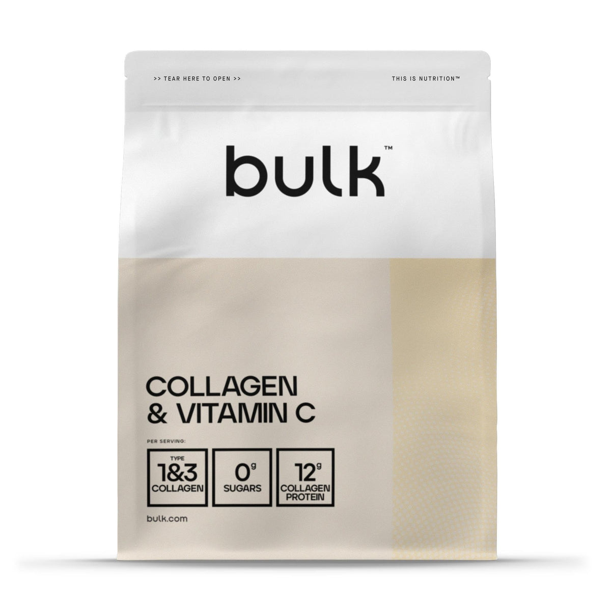 Bulk Collagen Powder with Peptides and Vitamin C, Unflavoured, 500g