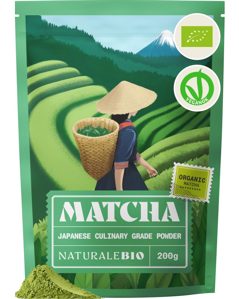 NaturaleBio Organic Premium Grade Japanese Matcha Powder L-Theanine