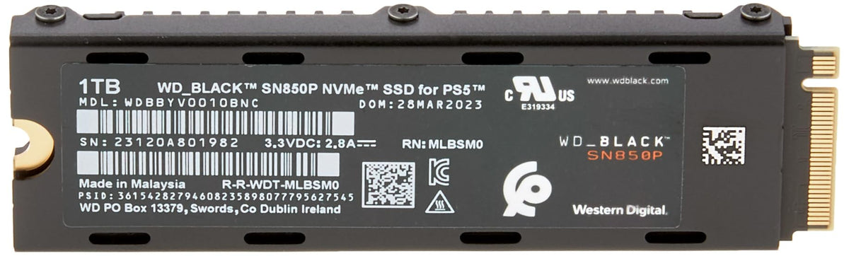 WD BLACK SN850P 2TB PS5 SSD (Officially Licensed for PlayStation 5, Read Speeds Up to 7300 MB/s, M.2 2280 PCIe NVMe, Exclusive Heatsink Design, Internal Gaming SSD)