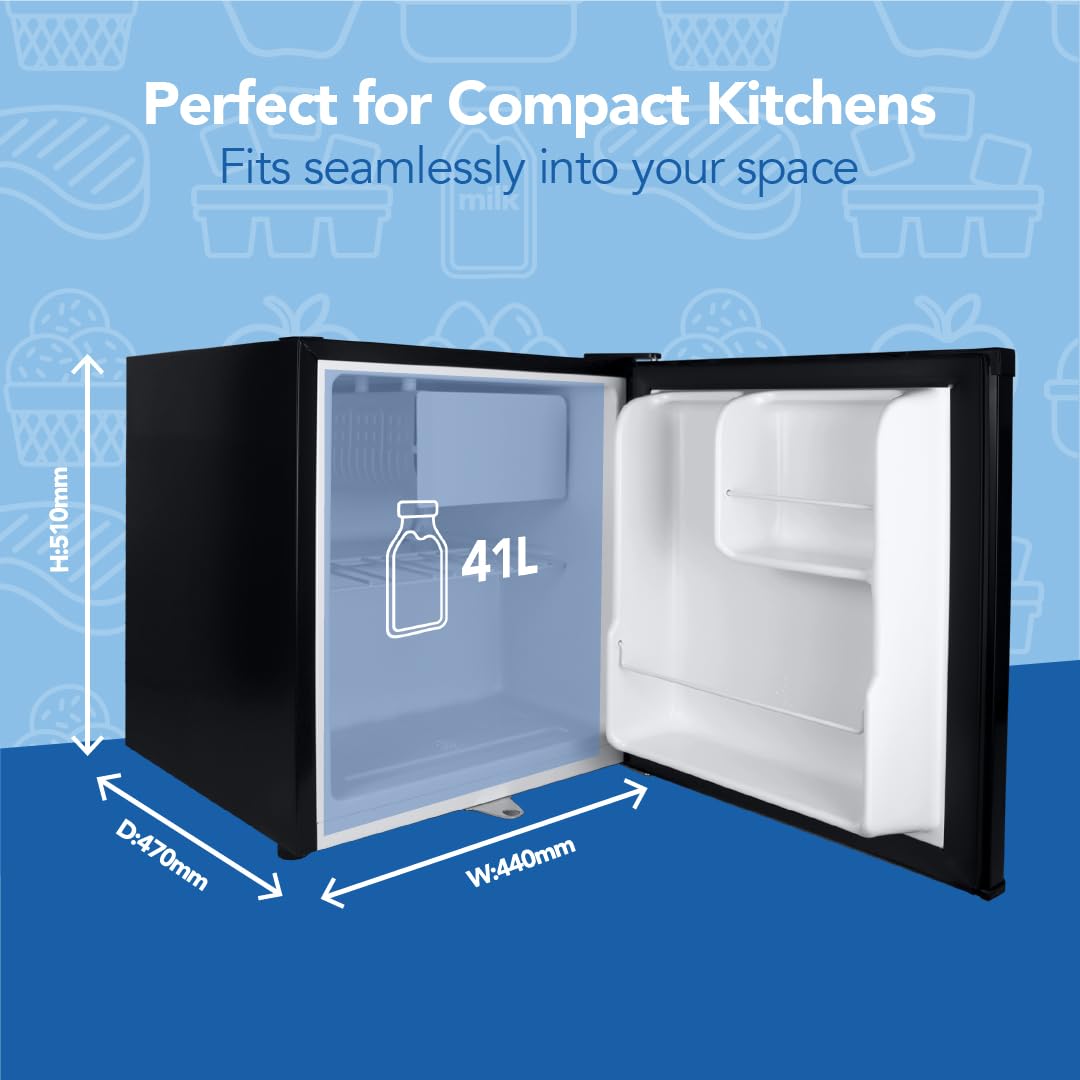 Igenix IG3751BL Table Top Mini Freezer with 33 Litre Capacity, 1 Wire Shelf, Reversible and Lockable Door, Black