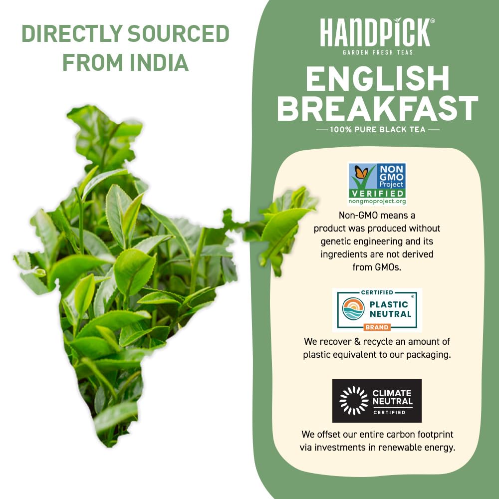 HANDPICK, Spearmint Tea Bags (100 Count), Spearmint Leaf Tea Bags
