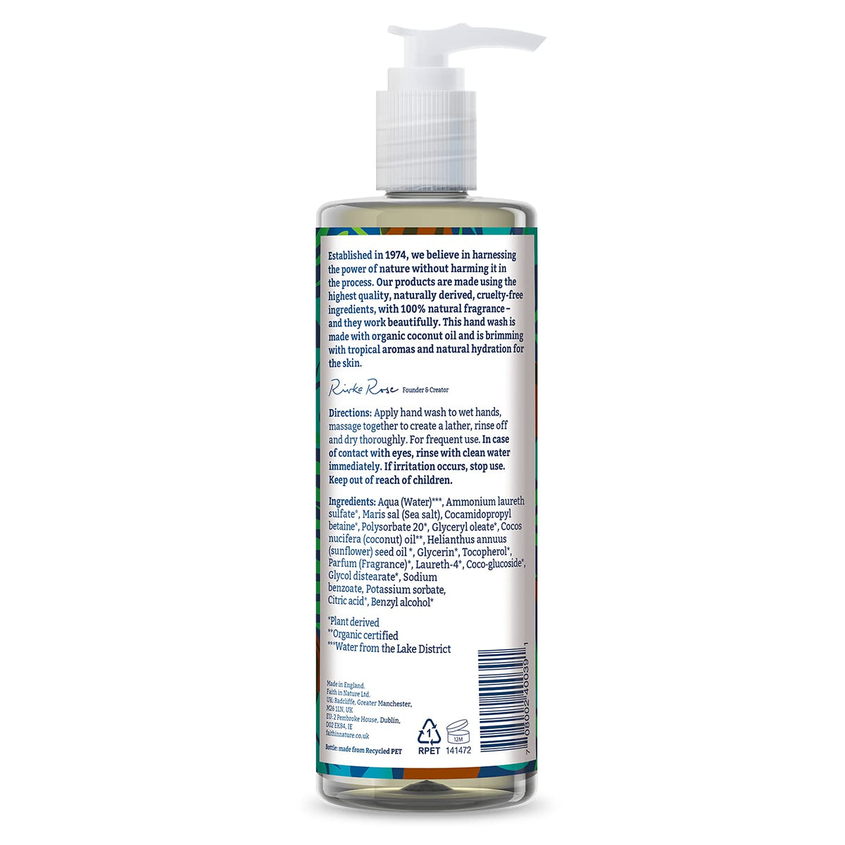 Faith In Nature Natural Aloe Vera and Tea Tree Hand Wash, Nourishing, Vegan and Cruelty Free, No SLS or Parabens, 400 ml