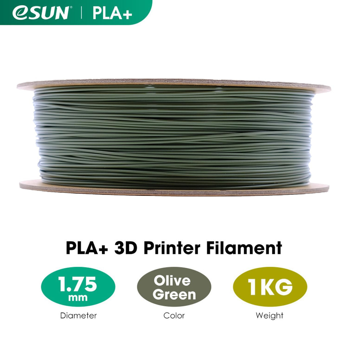 eSUN PLA+ 3D Printing Filament 1KG(2.2lbs), Enhanced Toughness, Cold White