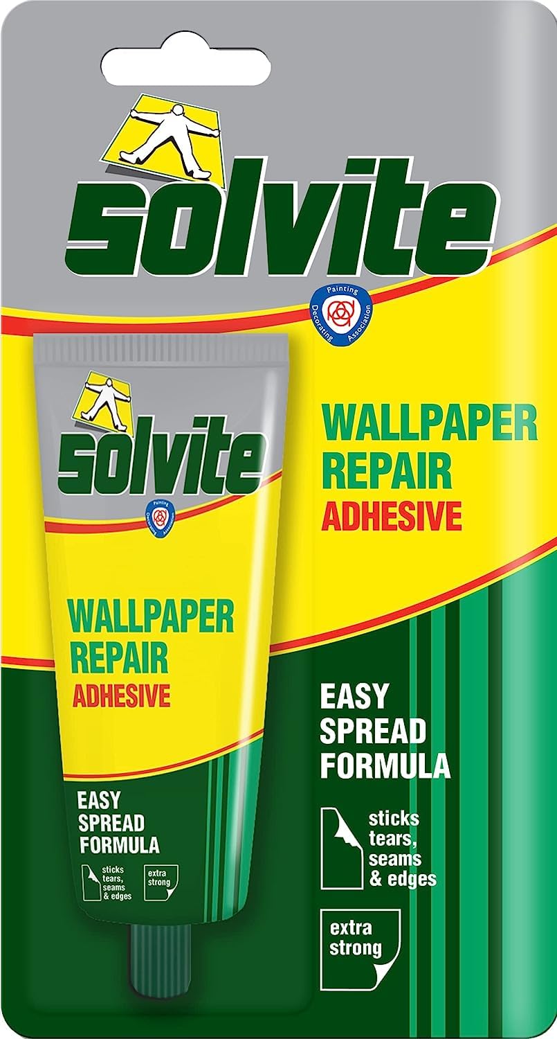 Solvite Wallpaper Repair Adhesive, Extra-Strong Paste, 1 x 56 g