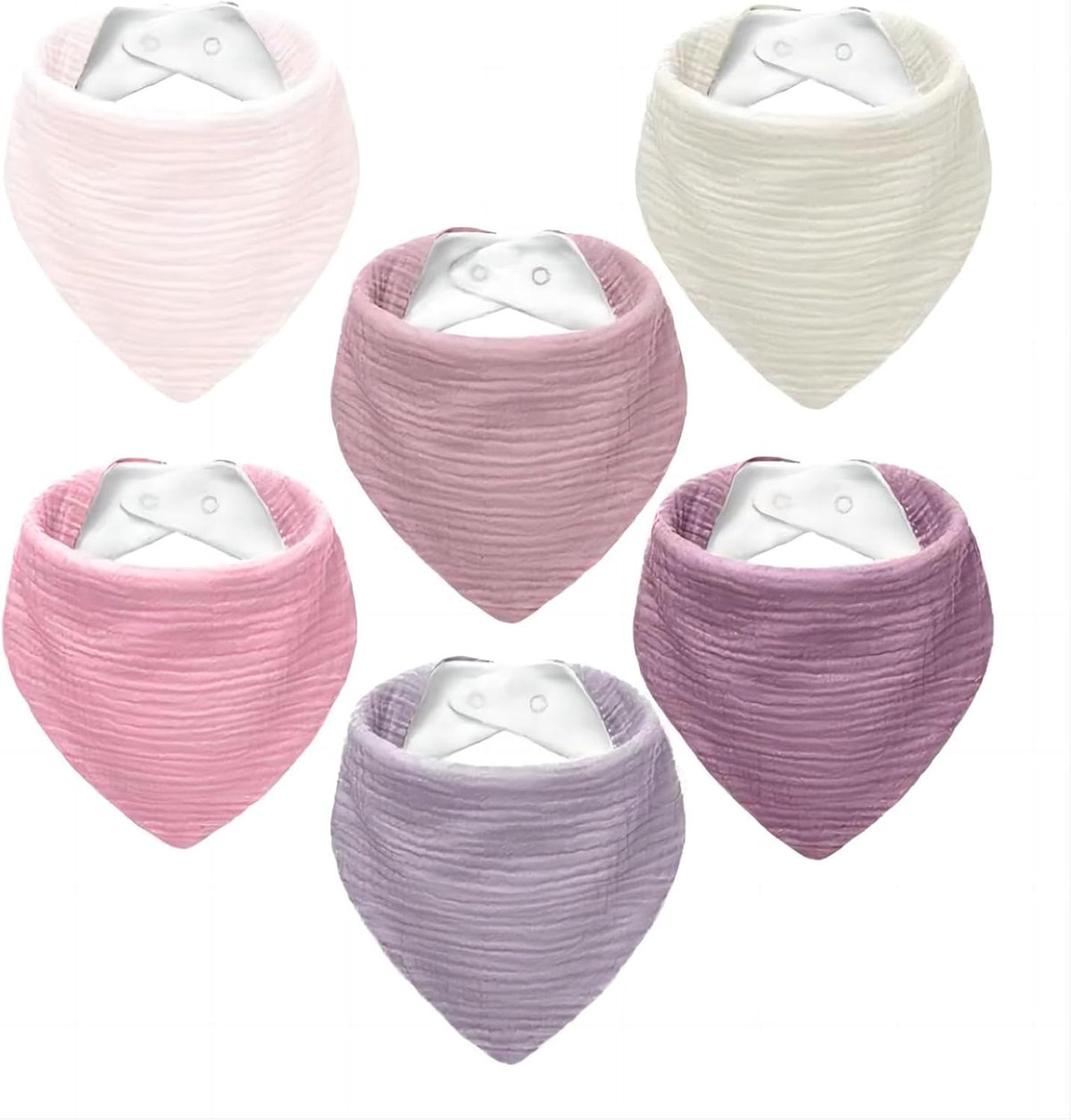 NISXABEBE Muslin Baby Bibs 6 Pack Dribble Bandana Bibs Cotton Drool Bibs for Teething Soft and Absorbent with Adjustable Snaps