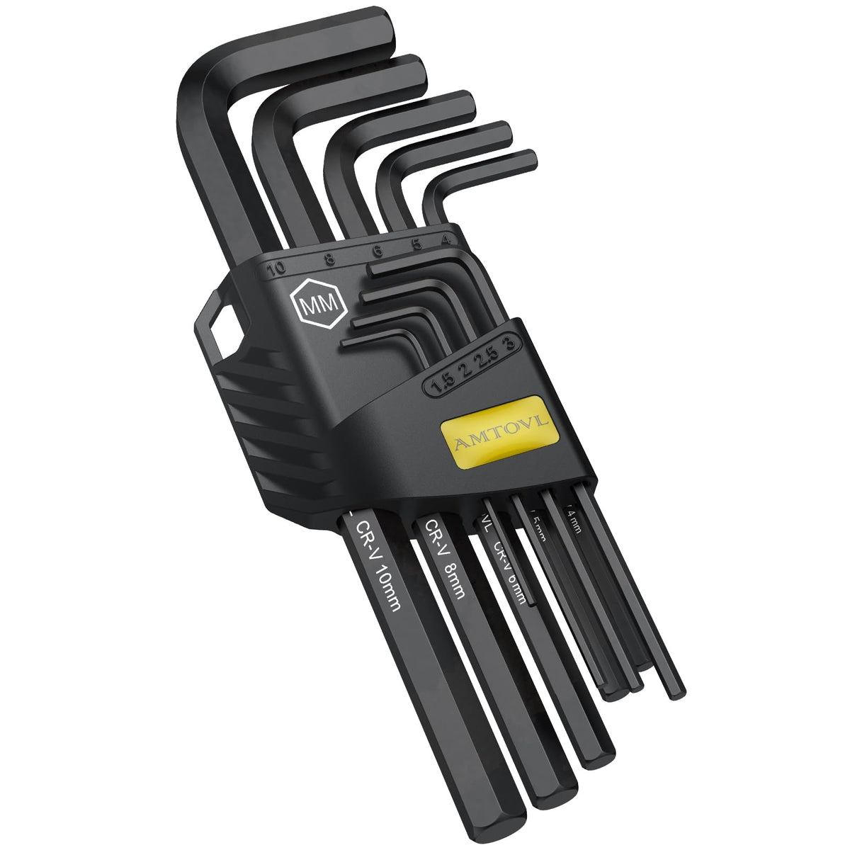 AMTOVL Hex Key Set, 9PCS Metric Allen Key Set, 1.5-10MM, Long Ball End
