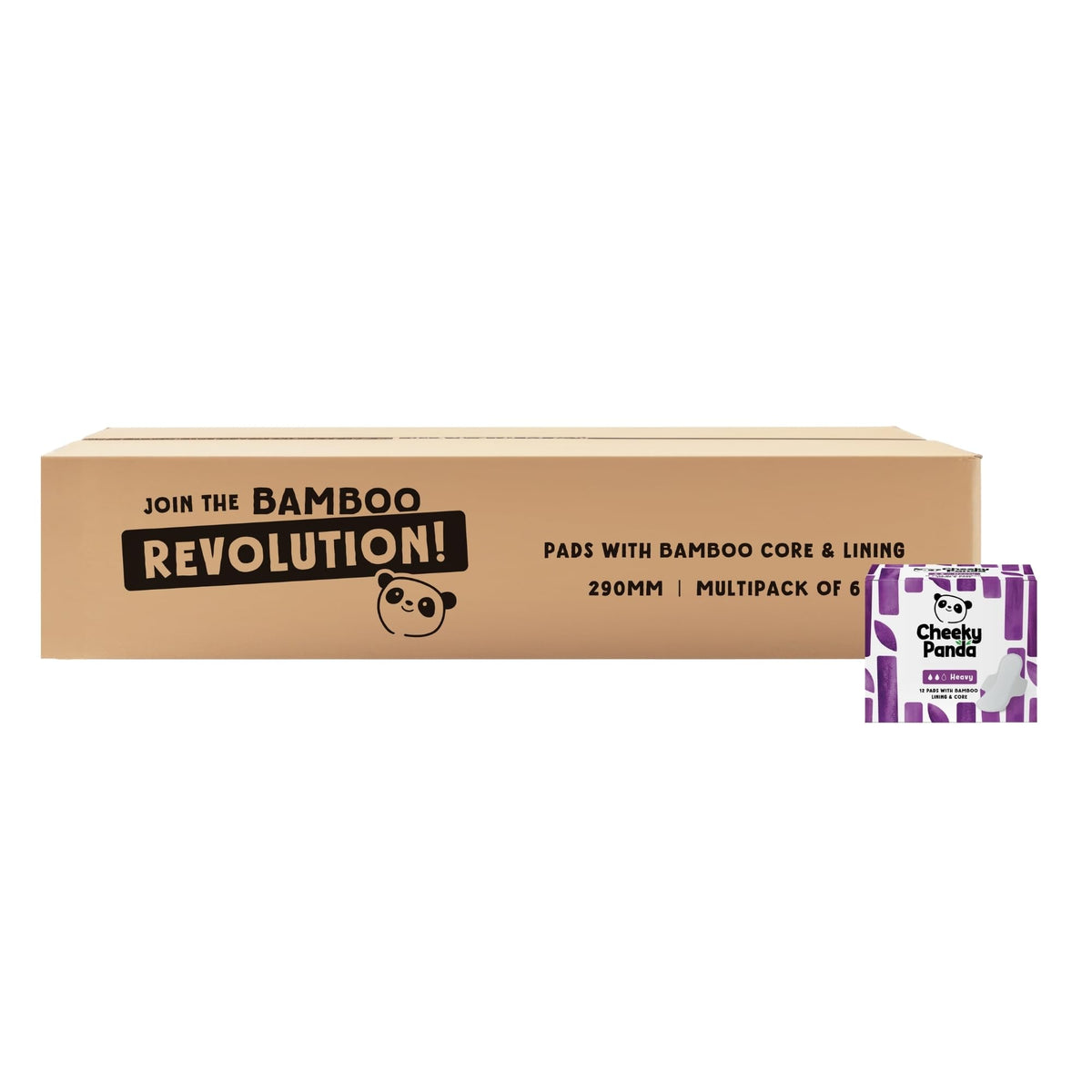 The Cheeky Panda Organic Sanitary Towels for Women – Heavy Flow – 12 Organic Pads Per Pack - with Bamboo Pads and Core