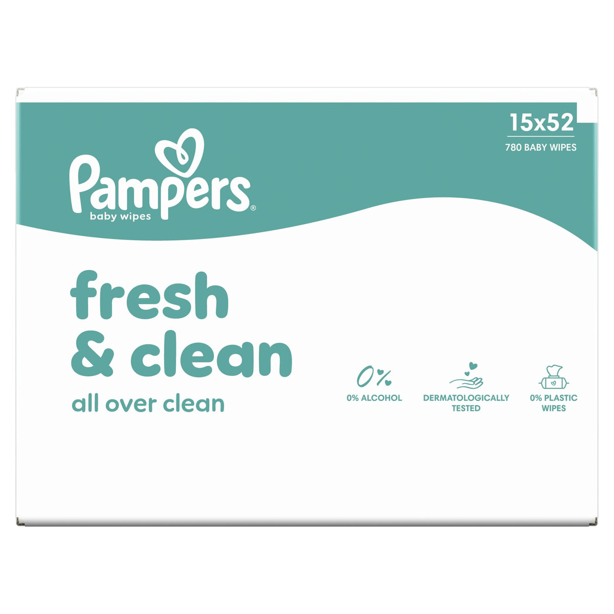 Pampers Fresh Clean Baby Wipes Multipack 1200 Count (15 x 80)