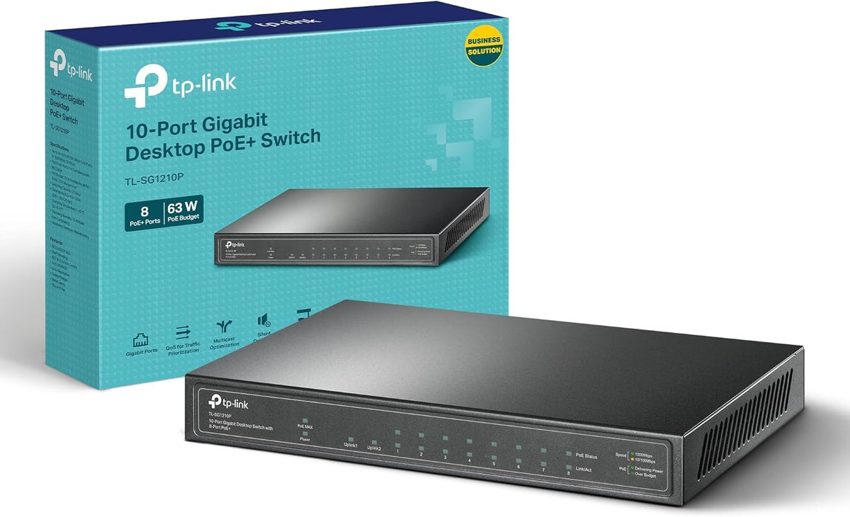 TP-Link TL-SG105S, 5 Port Gigabit Ethernet Network Switch, Ethernet Splitter, Hub, Desktop and Wall-Mounting, Sturdy Metal, Fanless, Plug and Play, Energy-Saving