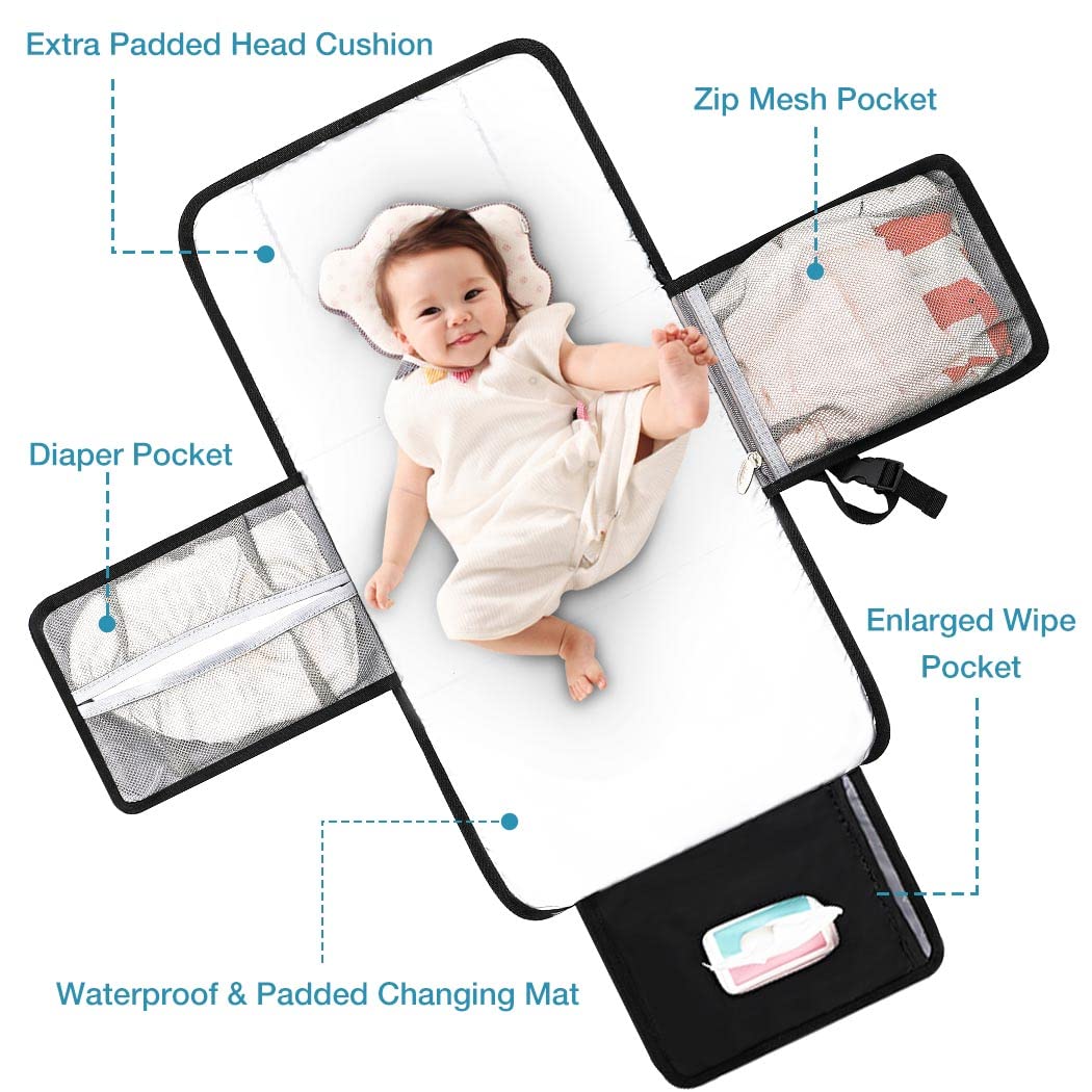 Lekebaby Portable Nappy Changing Mat Travel Baby Change Mat