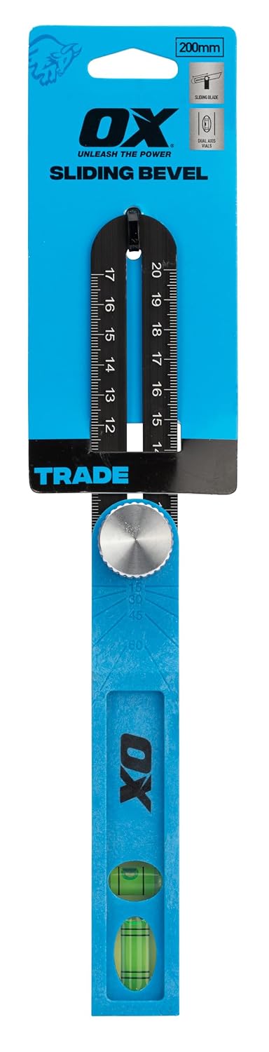 OX Trade Sliding Bevel 200mm – Stainless Steel Bevel Gauge & Angle Finder