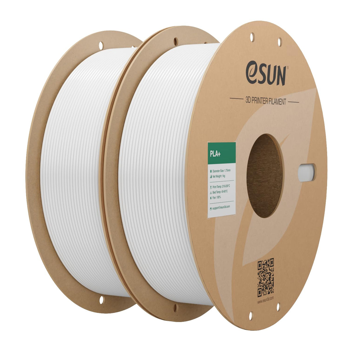eSUN PLA+ 3D Printing Filament 1KG(2.2lbs), Enhanced Toughness, Cold White