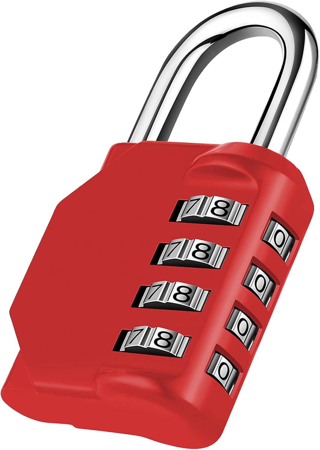 NAGE Padlocks with Code, Combination Lock 4 Digit Gym Locker (1P, Red)