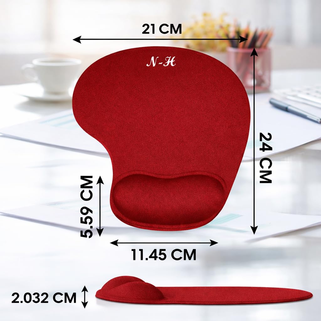 Mouse Mat ANTI-SLIP COMFORT MOUSE PAD MAT WITH GEL FOAM REST WRIST SUPPORT FOR PC LAPTOP (Blue, Regular)