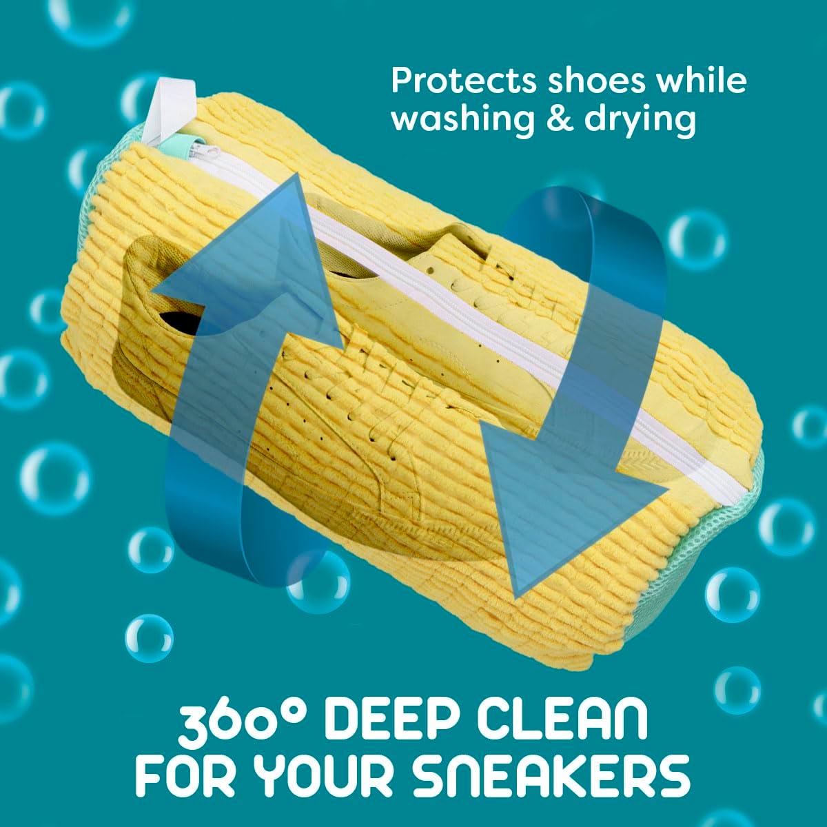 Shoe Washing Bag, 2 Pack, for Washer and Dryer, Reusable Cleaning Sack