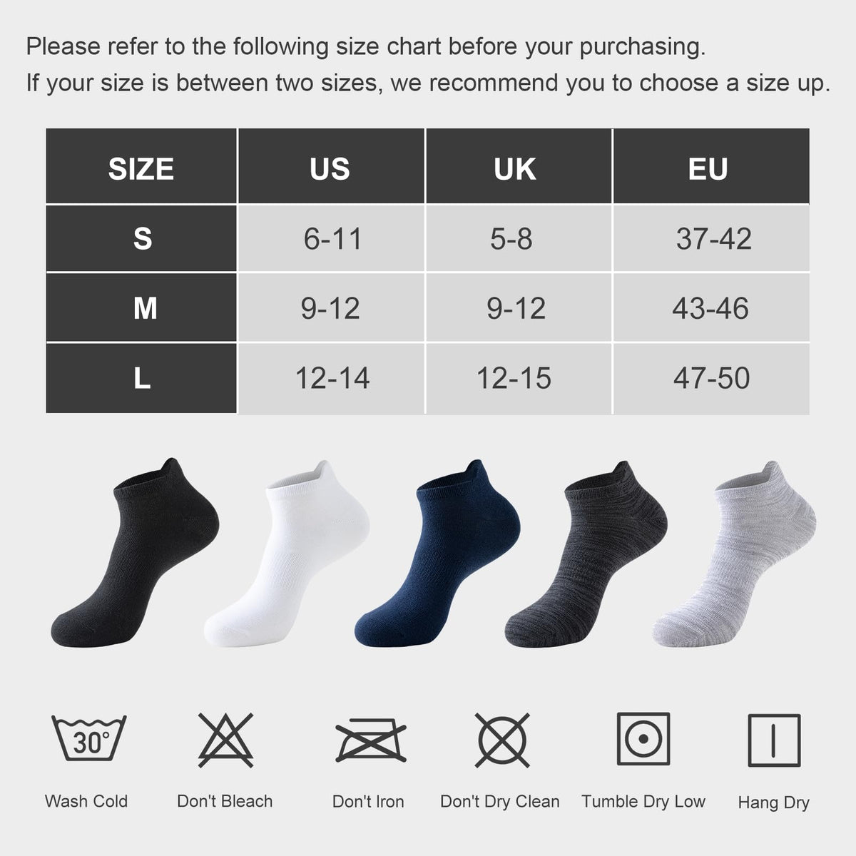 Niorasen Bamboo Trainer Socks for Men & Women, 6 Pairs, Low Cut