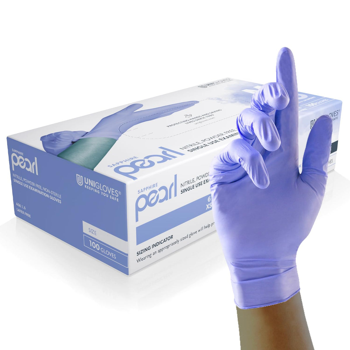Unigloves White Pearl Nitrile Examination Gloves