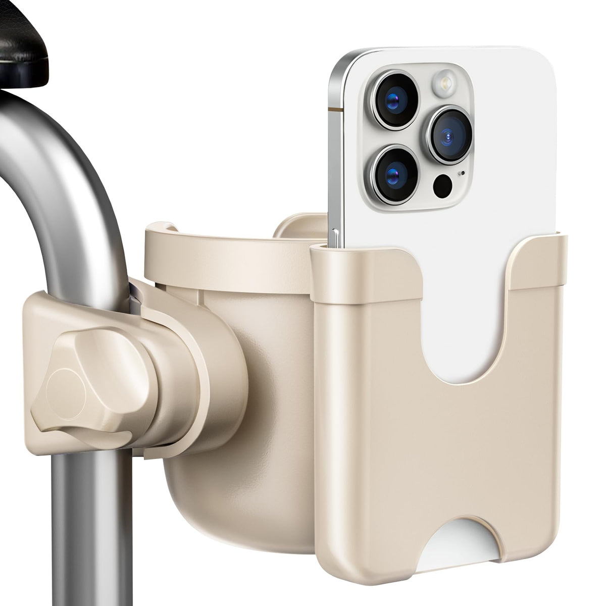 2-Pack Pram Cup Holder with Phone Holder, Universal Pram Buggy Accessories