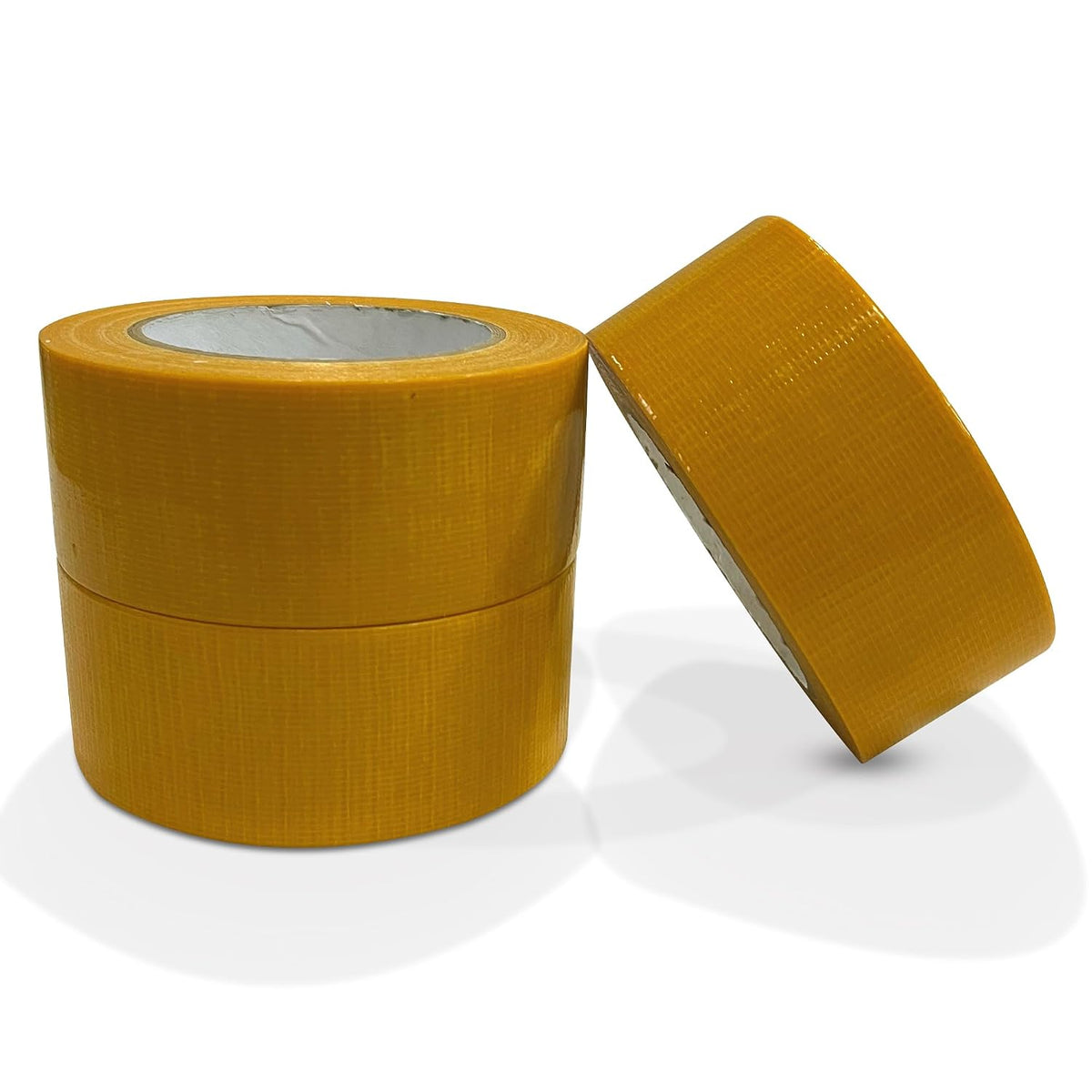 JeeJaan® 3 Rolls of Yellow Duct Tape 50mm x 50m Heavy Duty Waterproof Gaffa Tape for Electrical Plumbing Use Strong Adhesive Durable Ideal for Sealing Fixing and Wrapping Projects