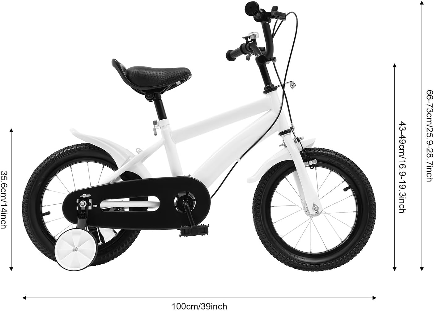 14 Inch Kids Bike with Removable Training Wheels — Adjustable Seat & Handlebars, Ages 2-4