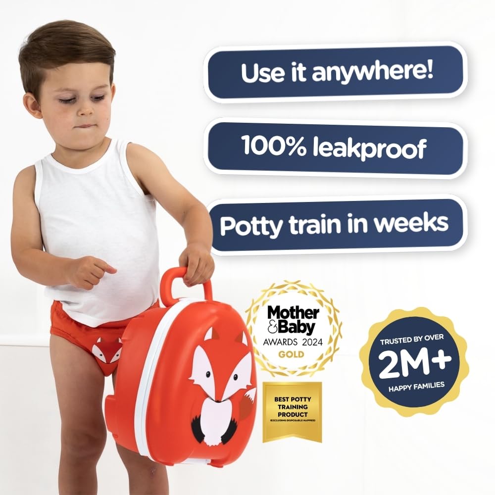 My Carry Potty - Travel Potty, Award-Winning Portable Toddler Toilet Seat for Kids to Take Everywhere (Ladybird)