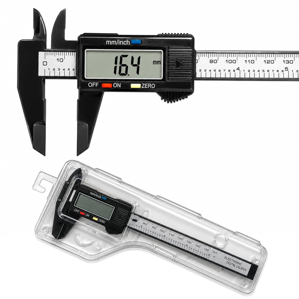 Digital Vernier Caliper,150mm 6 Inch Electronic Micrometer Caliper With Large Lcd Screen,Inch/Metric Conversion,24cm Ruler,Precision Depth Gauge Measuring Tool for DIY,Household,Jewelry,Woodworking